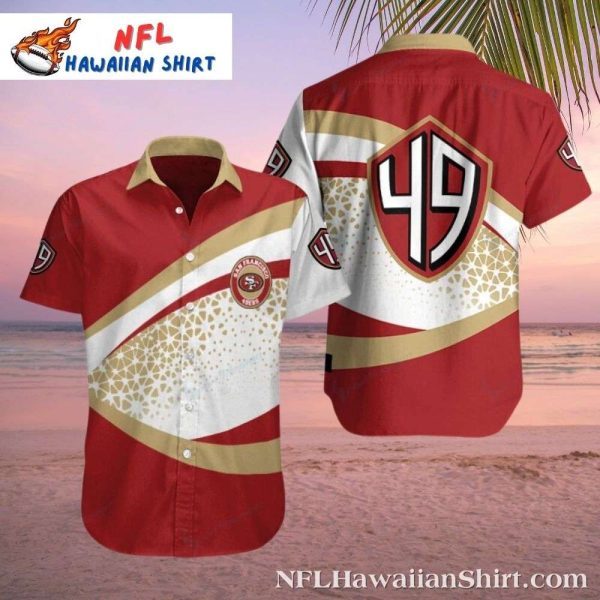 Golden Shimmer 49ers Hawaiian Shirt – Starlight Spectacle