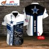 Hexagonal Cool Blue Dallas Cowboys Personalized Aloha Shirt