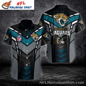 Graphite Gridiron Jacksonville Jaguars Hawaiian Aloha Shirt