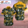 Green Bay Monochrome Floral Packers Hawaiian Shirt