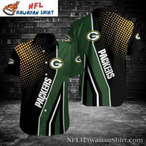 Green Bay Packers Fanatic Fade Black And Yellow Hawaiian Shirt