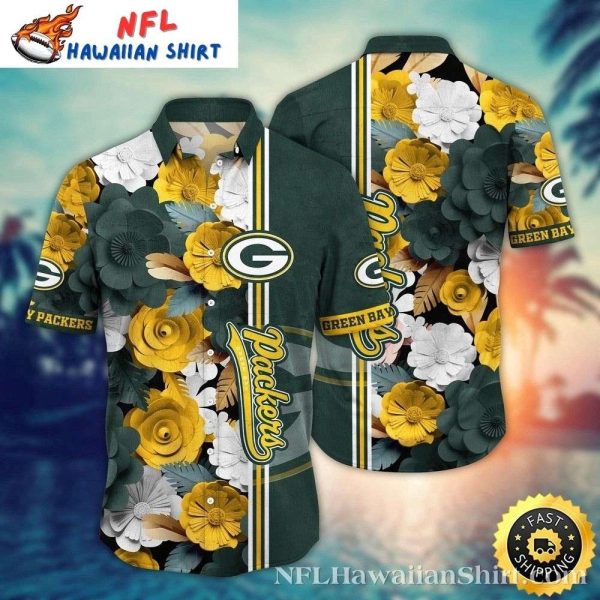 Green Bay Packers Festive Flora Men’s Hawaiian Shirt