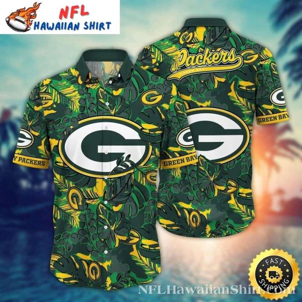 Green Bay Packers Floral Field Men’s Hawaiian Shirt – Yellow Rose Playbook