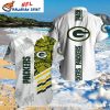 Green Bay Packers Sunset Tiki Customizable Hawaiian Shirt