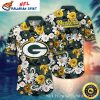 Green Bay Packers Sunset Tiki Customizable Hawaiian Shirt