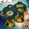 Green Bay Tropical Palm Fronds Packers Personalized Hawaiian Shirt