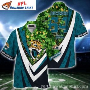 Green Clover Fan Design Jacksonville Jaguars Customizable Hawaiian Shirt