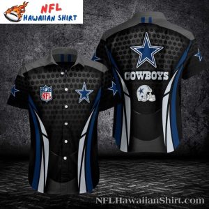 Gridiron Glory Black And Blue Cowboys Tropical Shirt