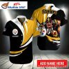 Gridiron Camo Personalized Pittsburgh Steelers Name And Number Tropical Shirt