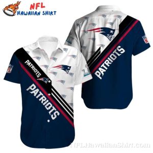 Gridiron Glory Diagonal Contrast New England Patriots Hawaiian Shirt