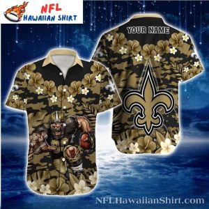 Gridiron Glory New Orleans Saints Floral Hawaiian Shirt