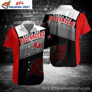 Gridiron Glory Tampa Bay Buccaneers Monochrome NFL Hawaiian Shirt