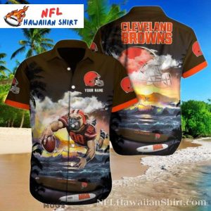 Gridiron Glory Tropical Sunset – Cleveland Browns Hawaiian Shirt