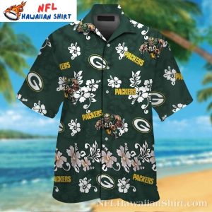 Gridiron Luau – Green Bay Packers Tiki Floral Hawaiian Shirt