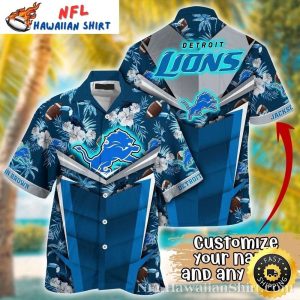 Gridiron Tropics Detroit Lions Customizable Hawaiian Shirt