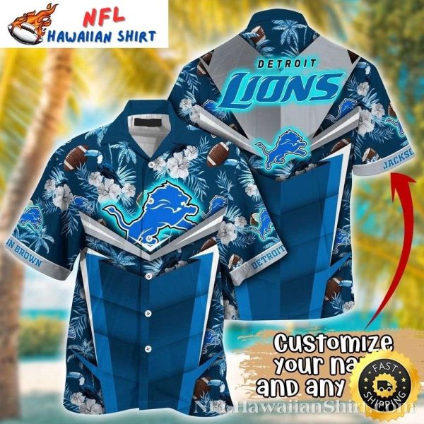 Gridiron Tropics Detroit Lions Customizable Hawaiian Shirt