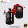 Fiery Red 49ers Fanfare Aloha Hawaiian Shirt With Custom Name Option