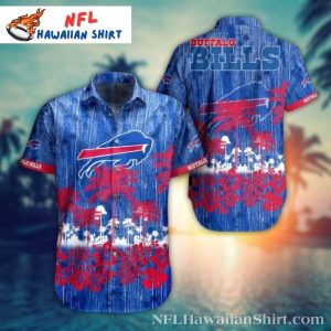 Hawaiian Bills Shirt With Buffalo Logo And Tropical Design