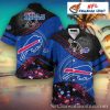Hawaiian Bills Shirt With Buffalo Logo And Tropical Design