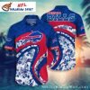 Hawaiian Style Buffalo Bills Logo And US Flag Print Shirt For Fans
