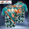 Hibiscus Flower Motif Dolphins Hawaiian Shirt – Laid-back Game Day Look