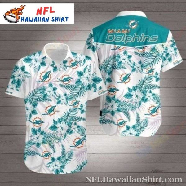 Hibiscus Flower Motif Miami Dolphins Hawaiian Shirt – Tropical Team Elegance