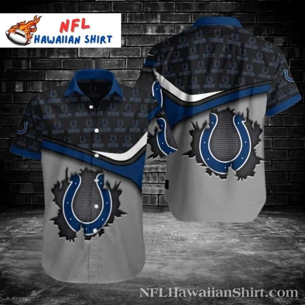 Horseshoe Showdown – Indianapolis Colts Grunge Emblem Hawaiian Shirt