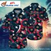 Houston Texans Night Bloom Playmaker Hawaiian Shirt – Dark Floral Rush