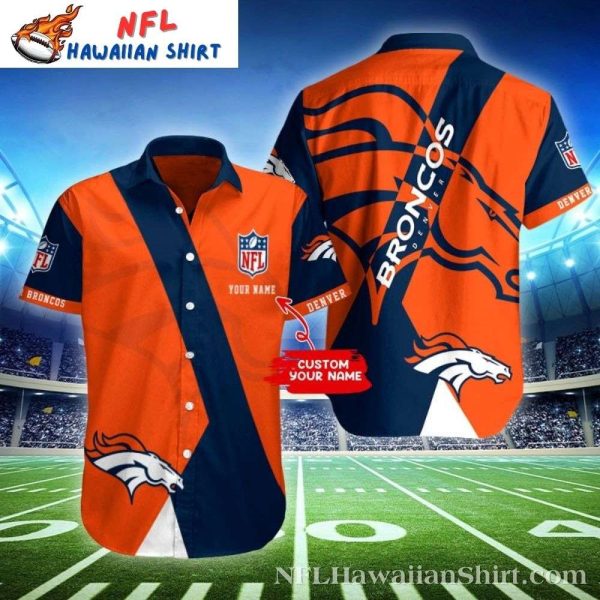Iconic Orange Stripe Denver Broncos Game Day Personalized Hawaiian Shir