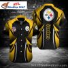 Gridiron Glory White And Gold Stripe Steelers Custom Hawaiian Shirt