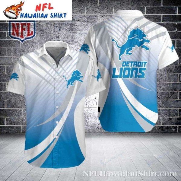 Icy Cool Detroit Lions Swirl Pattern Hawaiian Shirt