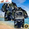 Halftone Hero Navy And White Dallas Cowboys Hawaiian Shirt