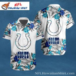 Indianapolis Colts Island Flora – Tropical Fanfare Hawaiian Shirt