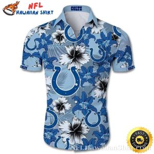 Indianapolis Colts Light Blue Hawaiian Shirt With Floral Design