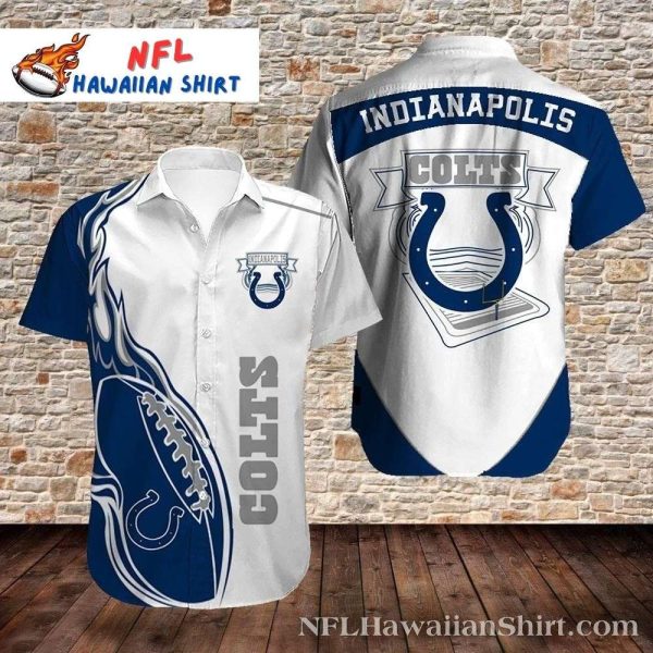 Indianapolis Colts Logo And Fireball Pattern Hawaiian Shirt