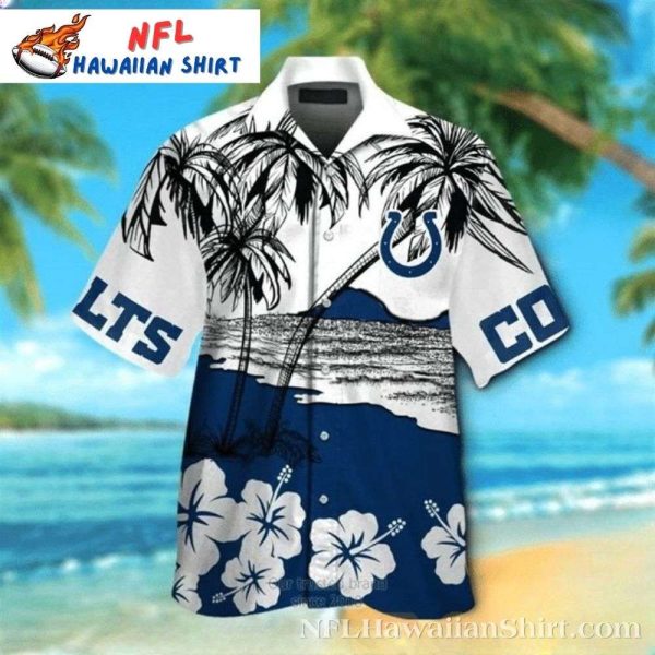 Indianapolis Colts White And Blue Hawaiian Landscape Shirt