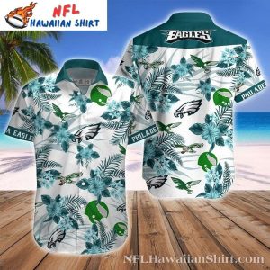 Island Breeze Philadelphia Eagles Aloha Shirt – Floral Teal Fantasy