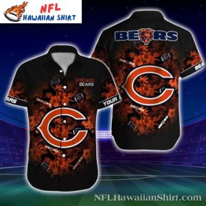 Island Endzone Elegance – Chicago Bears Hibiscus Hawaiian Shirt