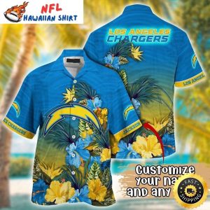 Island Hibiscus Chargers Mens Hawaiian Shirt