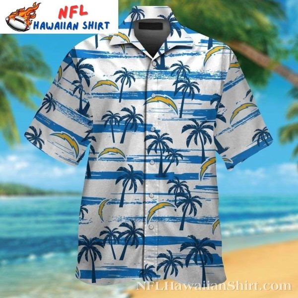 Island Kickoff – Los Angeles Chargers Palm Print Hawaiian Shirt