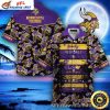 Golden Highlights Minnesota Vikings Game Day Hawaiian Shirt