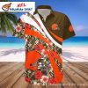 Huddle Up Cleveland Browns Hawaiian Shirt – Monochrome Floral Play