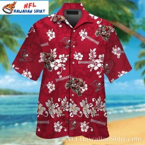 Island Touchdown – Buccaneers Floral Crest Hawaiian Shirt