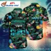 Jets In The Jungle – NY Jets Aloha Shirt With Exotic Bird And Flamingo Print