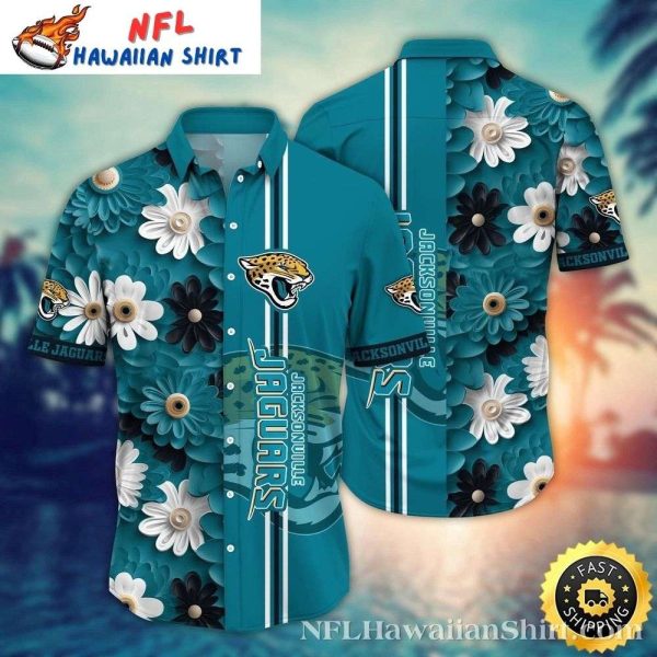 Jaguars Stripe And Floral Elegance – Jacksonville Jaguars Aloha Shirt