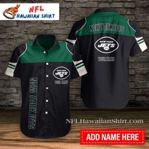 Jetstream Stripes New York Jets Personalized Aloha Shirt