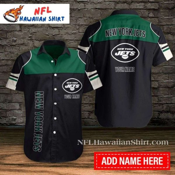 Jetstream Stripes New York Jets Personalized Aloha Shirt