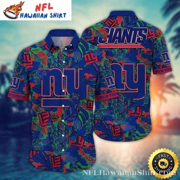 Jungle Game Day NY Giants Tropical Hawaiian Shirt – Wild Foliage Fan Fashion