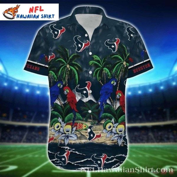 Jungle Game Houston Texans Hawaiian Shirt – Parrot And Palm Fanfare
