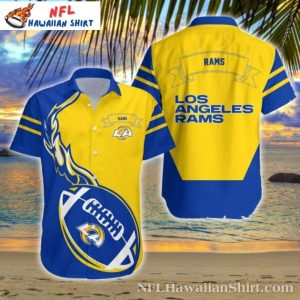 LA Rams Game Day Hawaiian Shirt – Football Flames Edition